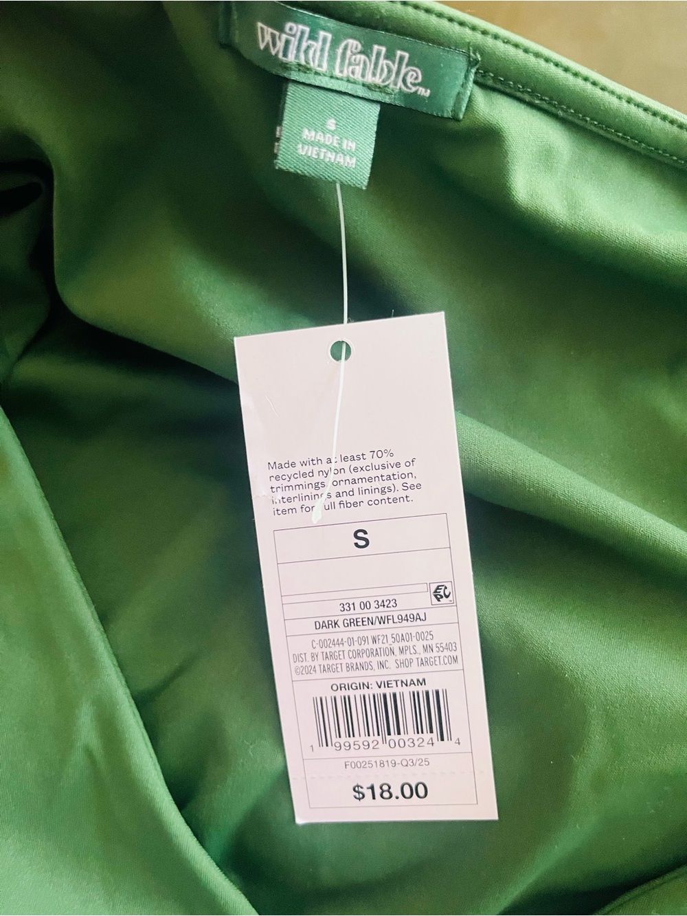 Wild Fable Dark Green V Neck Long Sleeve Top Womens Size Small NWT - Picture 5 of 5